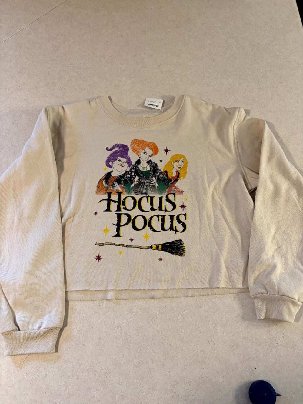 Disney Hocus Pocus Sanderson Sisters Crop Sweatshirt  XL NWT